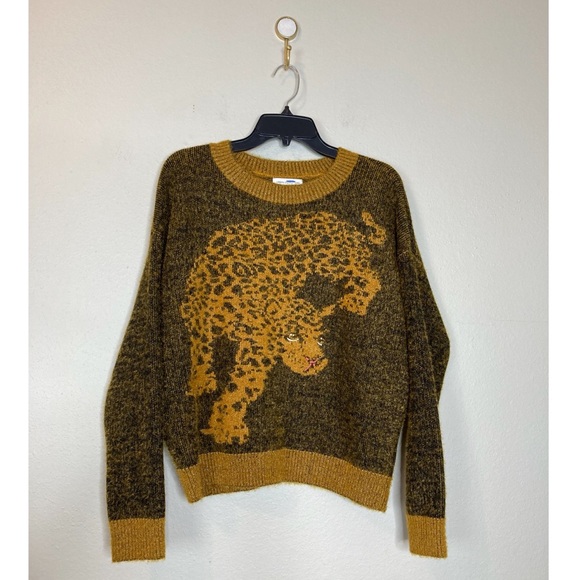 Urban Outfitters Sweaters - UO Women’s Shimmery Leopard Crew Neck Sweater